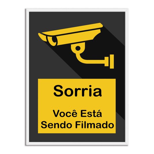 Quadro Decorativo Gamer Geek e Nerd Sorria Você Está Sendo Filmado