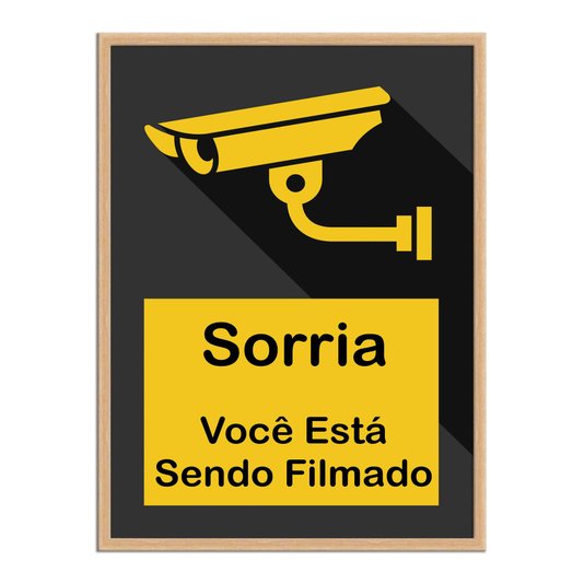 Quadro Decorativo Gamer Geek e Nerd Sorria Você Está Sendo Filmado