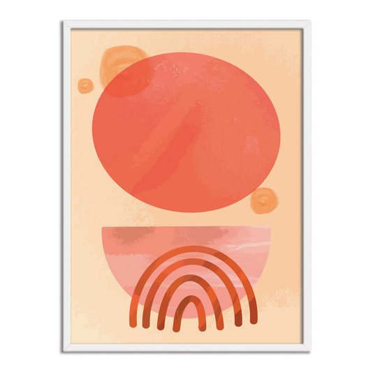 Quadro Decorativo Geométrico Circulo Laranja