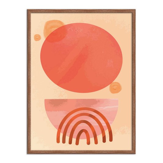 Quadro Decorativo Geométrico Circulo Laranja