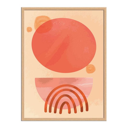 Quadro Decorativo Geométrico Circulo Laranja