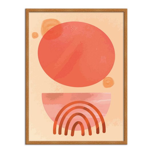 Quadro Decorativo Geométrico Circulo Laranja