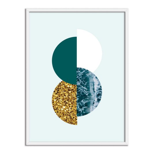 Quadro Decorativo Geométrico Circulos Ao Meio