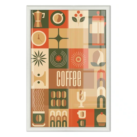 Quadro Decorativo Geométrico Coffee Culture Estilo Modern Heritage