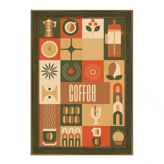 Quadro Decorativo Geométrico Coffee Culture Estilo Modern Heritage