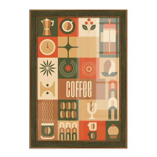 Quadro Decorativo Geométrico Coffee Culture Estilo Modern Heritage
