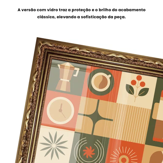 Quadro Decorativo Geométrico Coffee Culture Estilo Modern Heritage