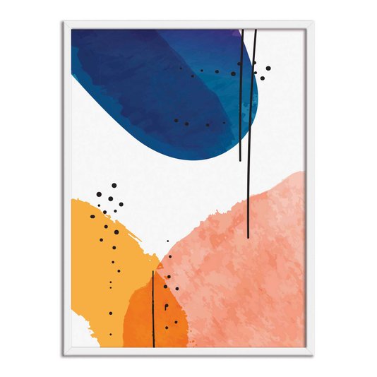 Quadro Decorativo Geométrico Detalhe Azul