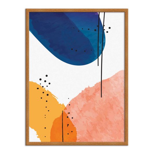 Quadro Decorativo Geométrico Detalhe Azul