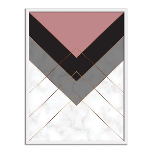Quadro Decorativo Geométrico Linhas Douradas