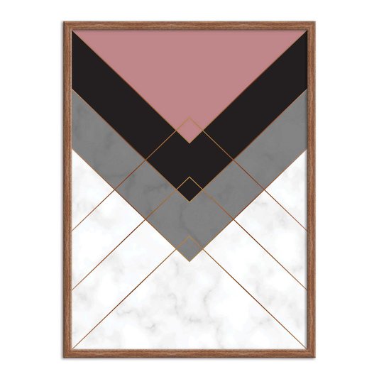 Quadro Decorativo Geométrico Linhas Douradas