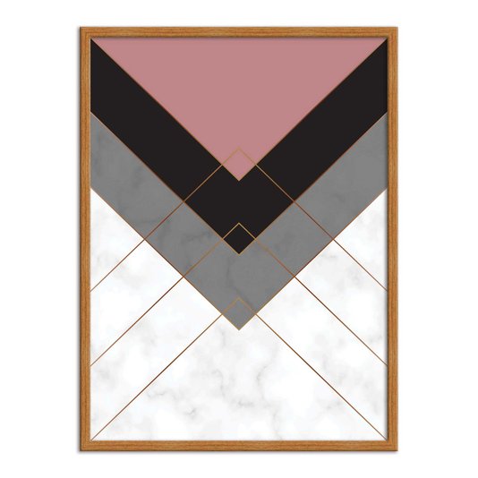 Quadro Decorativo Geométrico Linhas Douradas