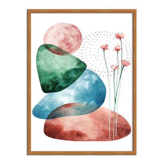 Quadro Decorativo Geométrico  Pedras Coloridas
