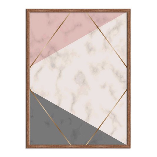 Quadro Decorativo Geométrico Triângulo Bege