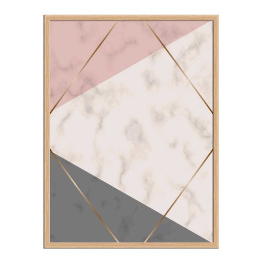 Quadro Decorativo Geométrico Triângulo Bege