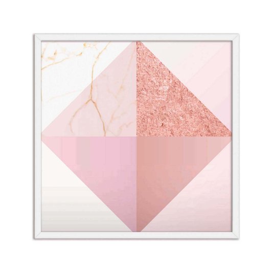 Quadro Decorativo Geométrico Triângulos Rose