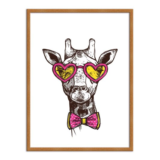 Quadro Decorativo Girafa Hipster