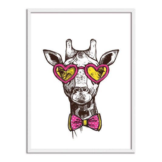 Quadro Decorativo Girafa Hipster