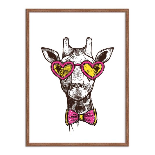 Quadro Decorativo Girafa Hipster