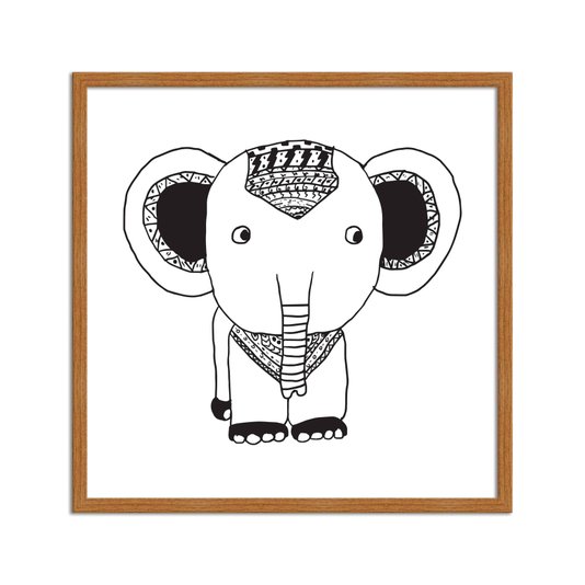 Quadro Decorativo Gravura de Elefante