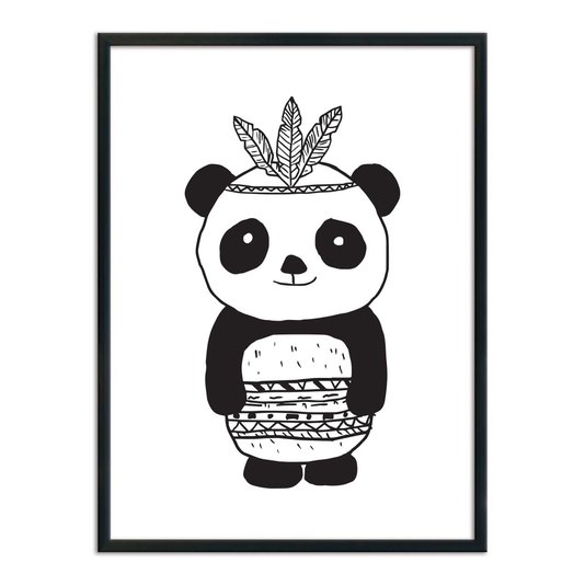 Quadro Decorativo Gravura de Panda
