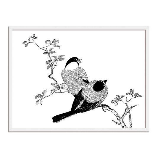 Quadro Decorativo Gravura de Pássaros