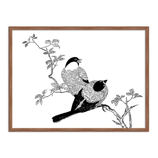 Quadro Decorativo Gravura de Pássaros