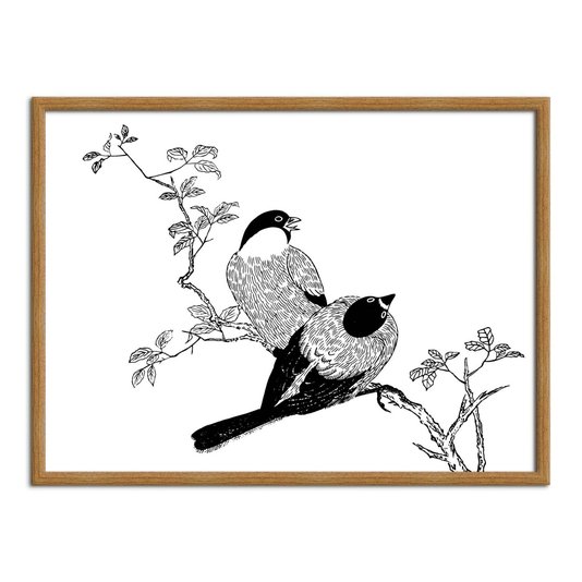Quadro Decorativo Gravura de Pássaros