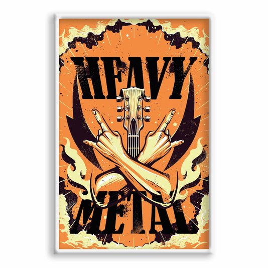 Quadro Decorativo Heavy Metal Mãos E Guitarra