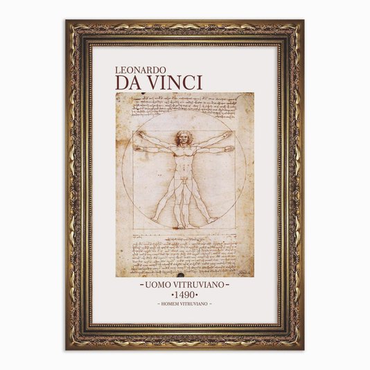 Quadro Decorativo Homem Vitruviano de Leonardo da Vinci