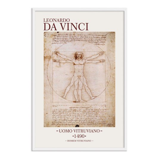 Quadro Decorativo Homem Vitruviano de Leonardo da Vinci