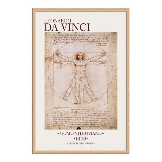 Quadro Decorativo Homem Vitruviano de Leonardo da Vinci