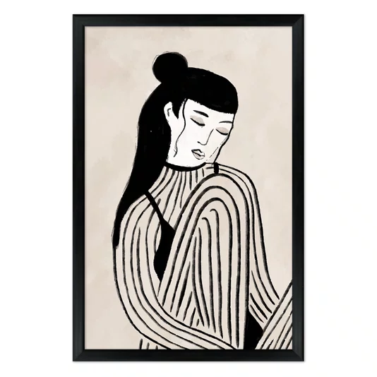 Quadro Decorativo Ilustração Feminina Estilo Modern Heritage