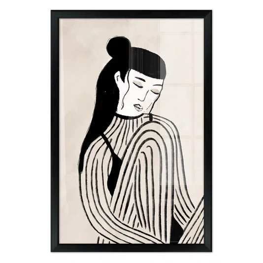Quadro Decorativo Ilustração Feminina Estilo Modern Heritage