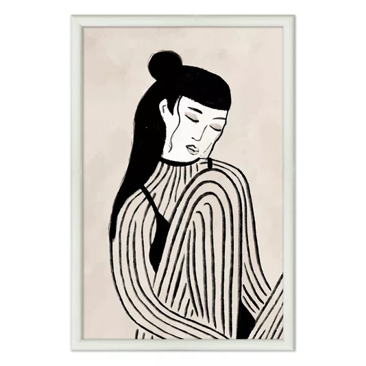 Quadro Decorativo Ilustração Feminina Estilo Modern Heritage