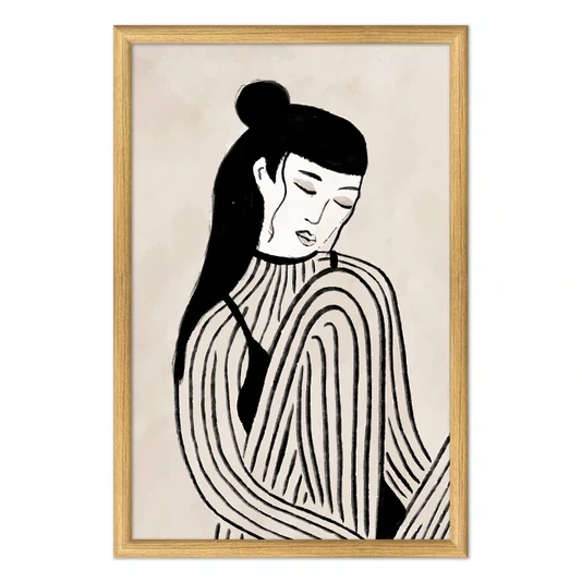 Quadro Decorativo Ilustração Feminina Estilo Modern Heritage