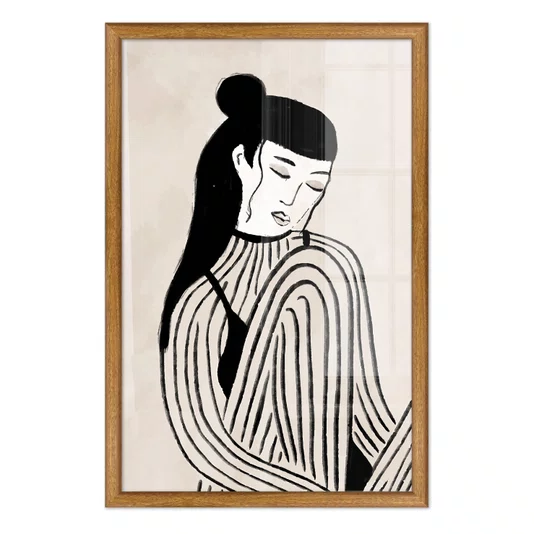 Quadro Decorativo Ilustração Feminina Estilo Modern Heritage
