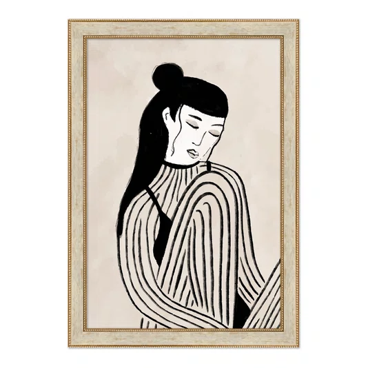 Quadro Decorativo Ilustração Feminina Estilo Modern Heritage