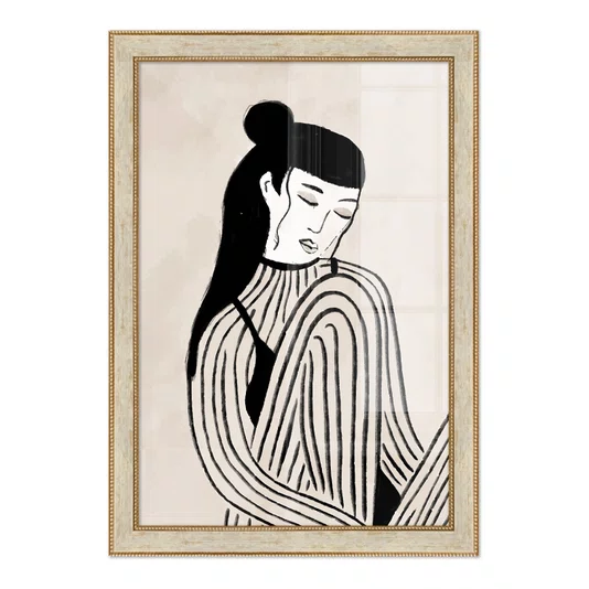 Quadro Decorativo Ilustração Feminina Estilo Modern Heritage
