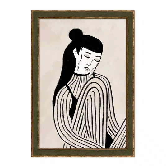 Quadro Decorativo Ilustração Feminina Estilo Modern Heritage