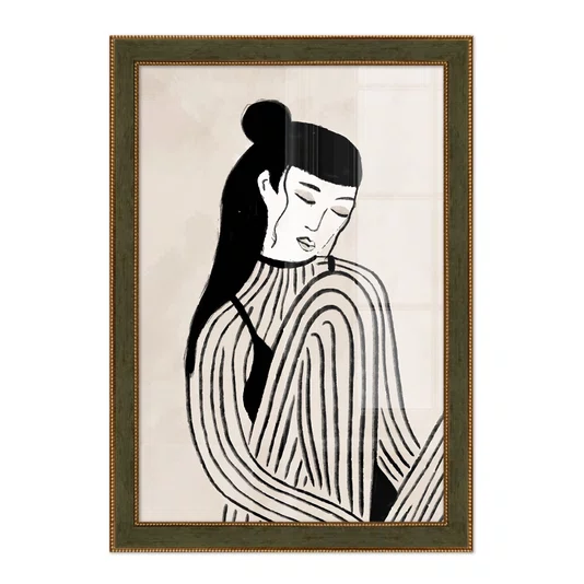 Quadro Decorativo Ilustração Feminina Estilo Modern Heritage