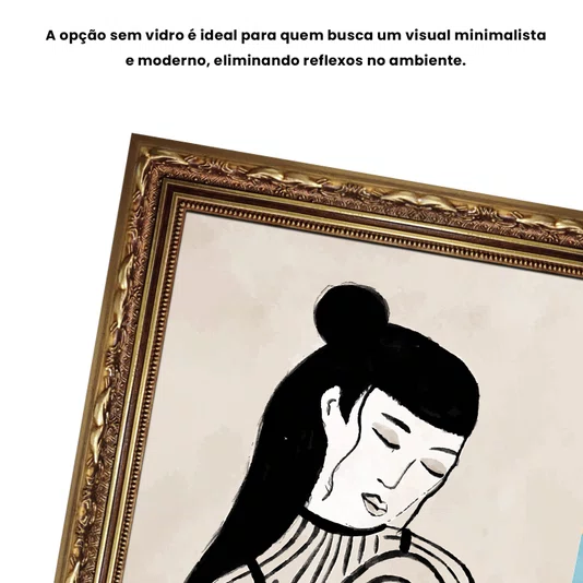 Quadro Decorativo Ilustração Feminina Estilo Modern Heritage