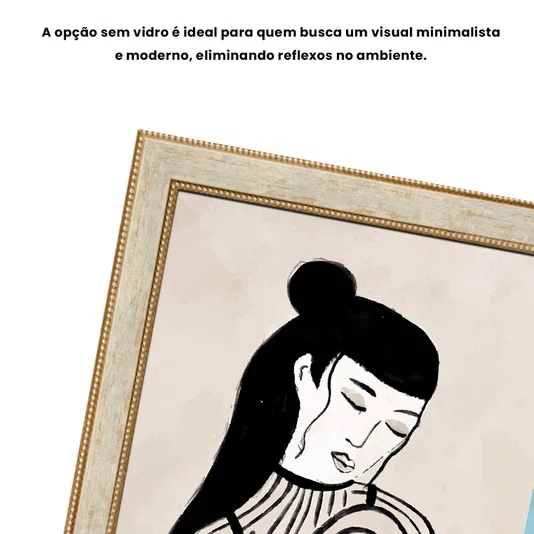 Quadro Decorativo Ilustração Feminina Estilo Modern Heritage