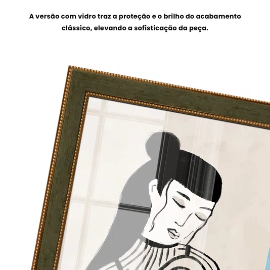 Quadro Decorativo Ilustração Feminina Estilo Modern Heritage