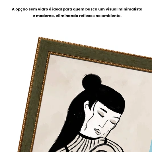 Quadro Decorativo Ilustração Feminina Estilo Modern Heritage