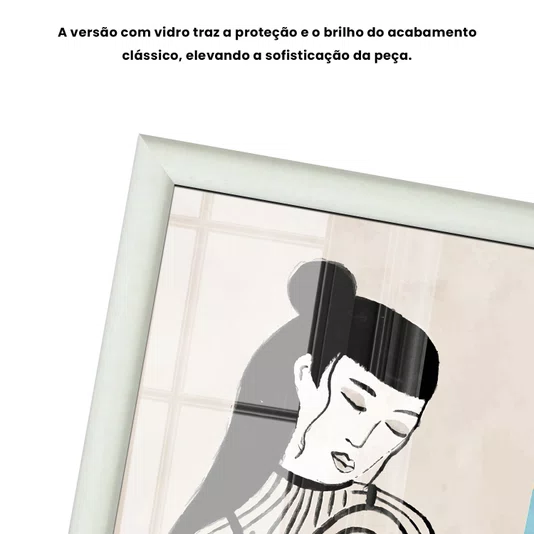 Quadro Decorativo Ilustração Feminina Estilo Modern Heritage