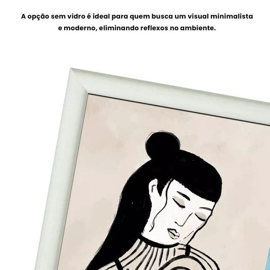 Quadro Decorativo Ilustração Feminina Estilo Modern Heritage