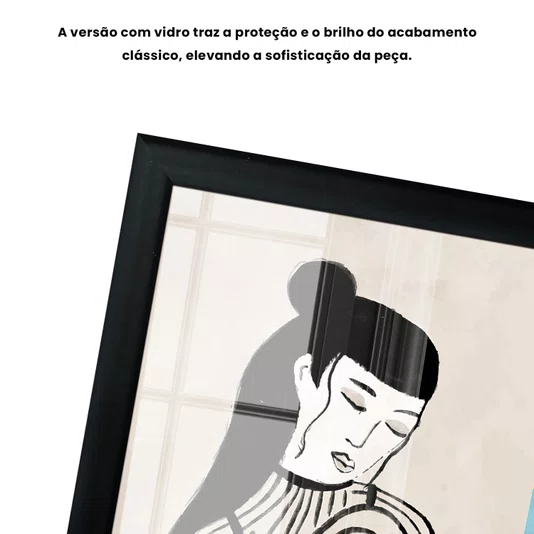 Quadro Decorativo Ilustração Feminina Estilo Modern Heritage