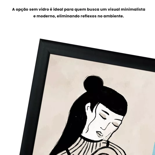Quadro Decorativo Ilustração Feminina Estilo Modern Heritage