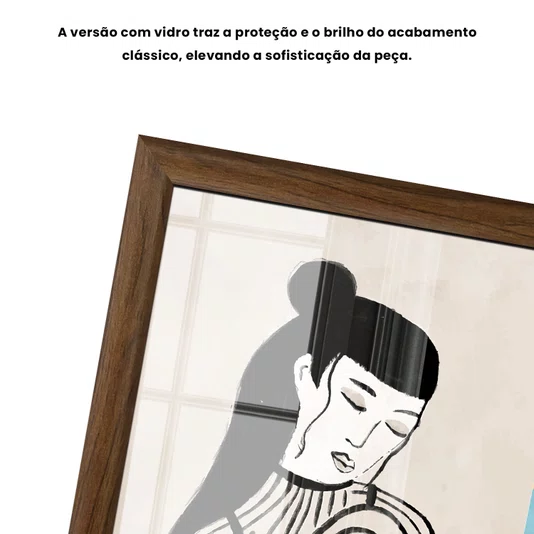 Quadro Decorativo Ilustração Feminina Estilo Modern Heritage